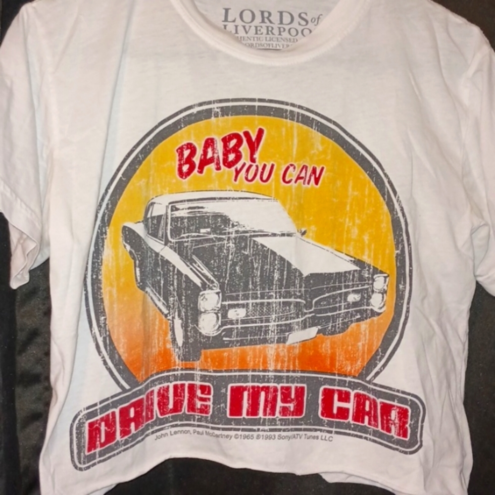 John lennon, Paul McCartney vintage 1993 Lords of Liverpool cut off crop shirt.